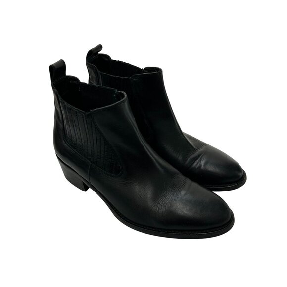 LAVORAZIONE ARTIGIANA Womens Black Leather Chelsea Boots Size 9 Made In Italy - Picture 1 of 12